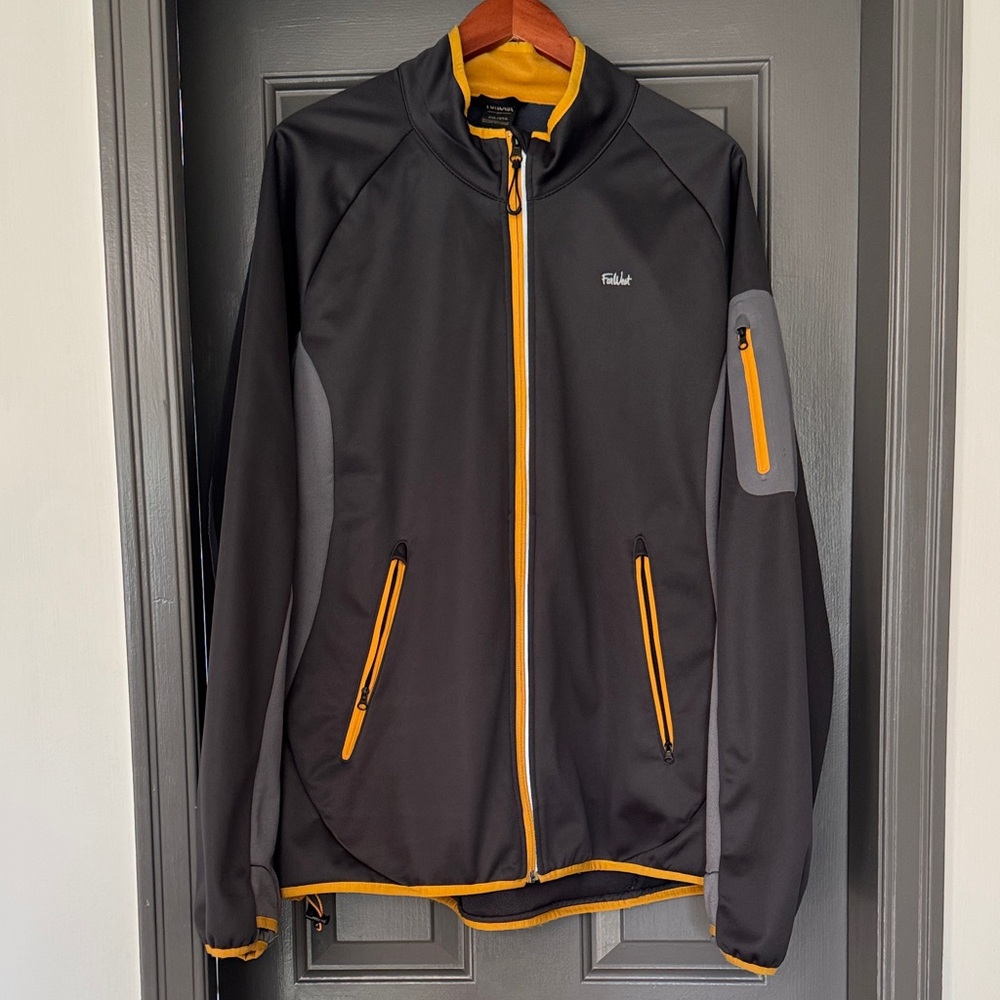 FarWest Men's Lightweight charcoal grey Jacket with orange Trim